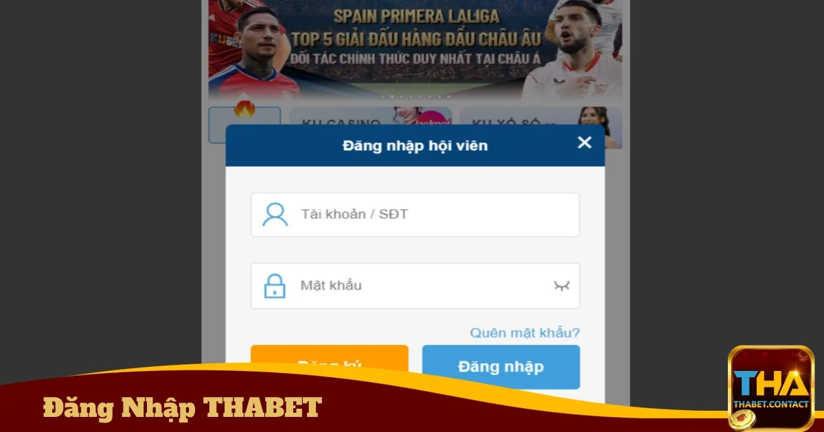 Đăng Nhập THABET - Truy Cập Tài Khoản Game Ngay Lập Tức 2 Bước 3: Nhấn “Đăng nhập” để hoàn tất.