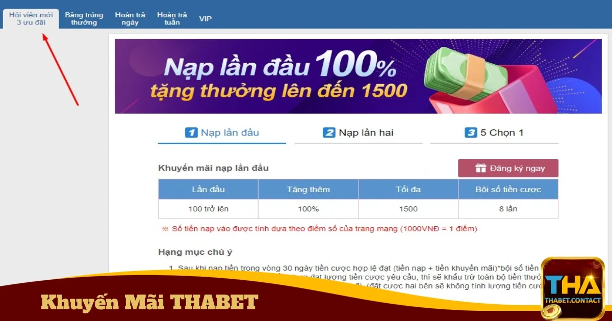 Khuyến Mãi THABET - Mã Ưu Đãi Hấp Dẫn Không Thể Bỏ Lỡ 2 Vòng quay may mắn hàng ngày