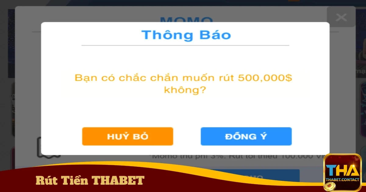 Quy trình rút tiền THABET